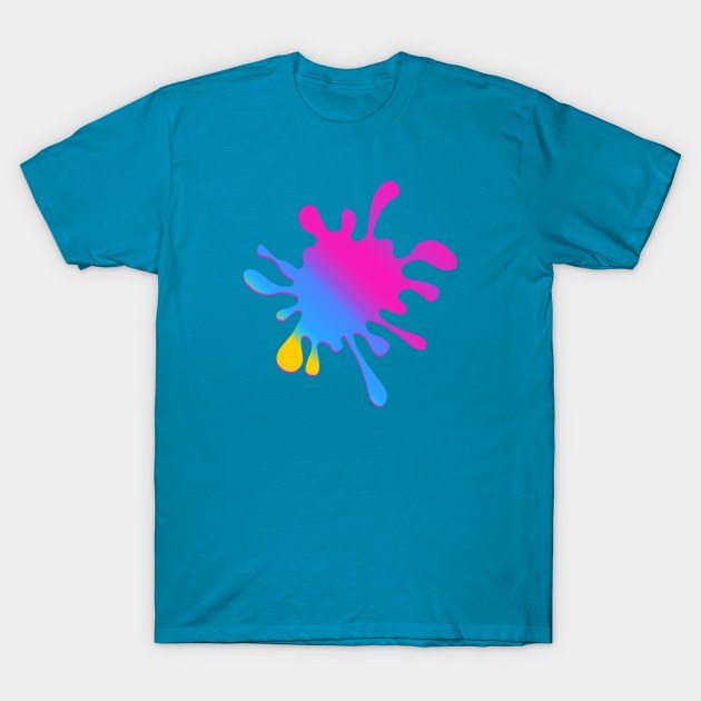 Pansexual Pride Paint Splatter T-Shirt by VernenInk